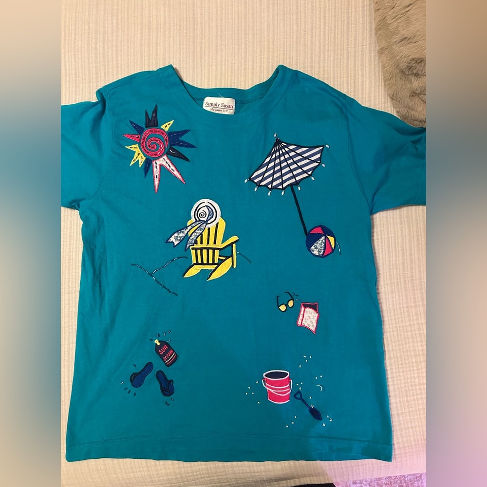 Simply Susan by Susan G Beach Embroidered Tee with Beading